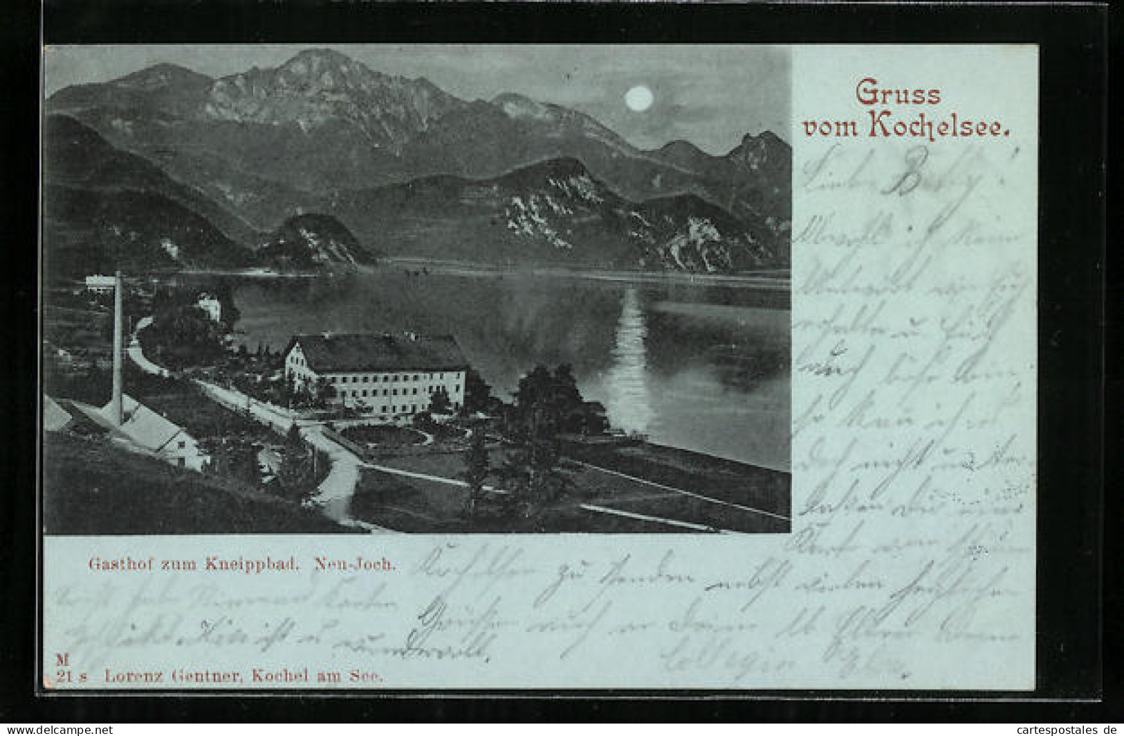 Mondschein-AK Kochel Am See, Gasthof Zum Kneippbad Am Kochelsee  - Other & Unclassified