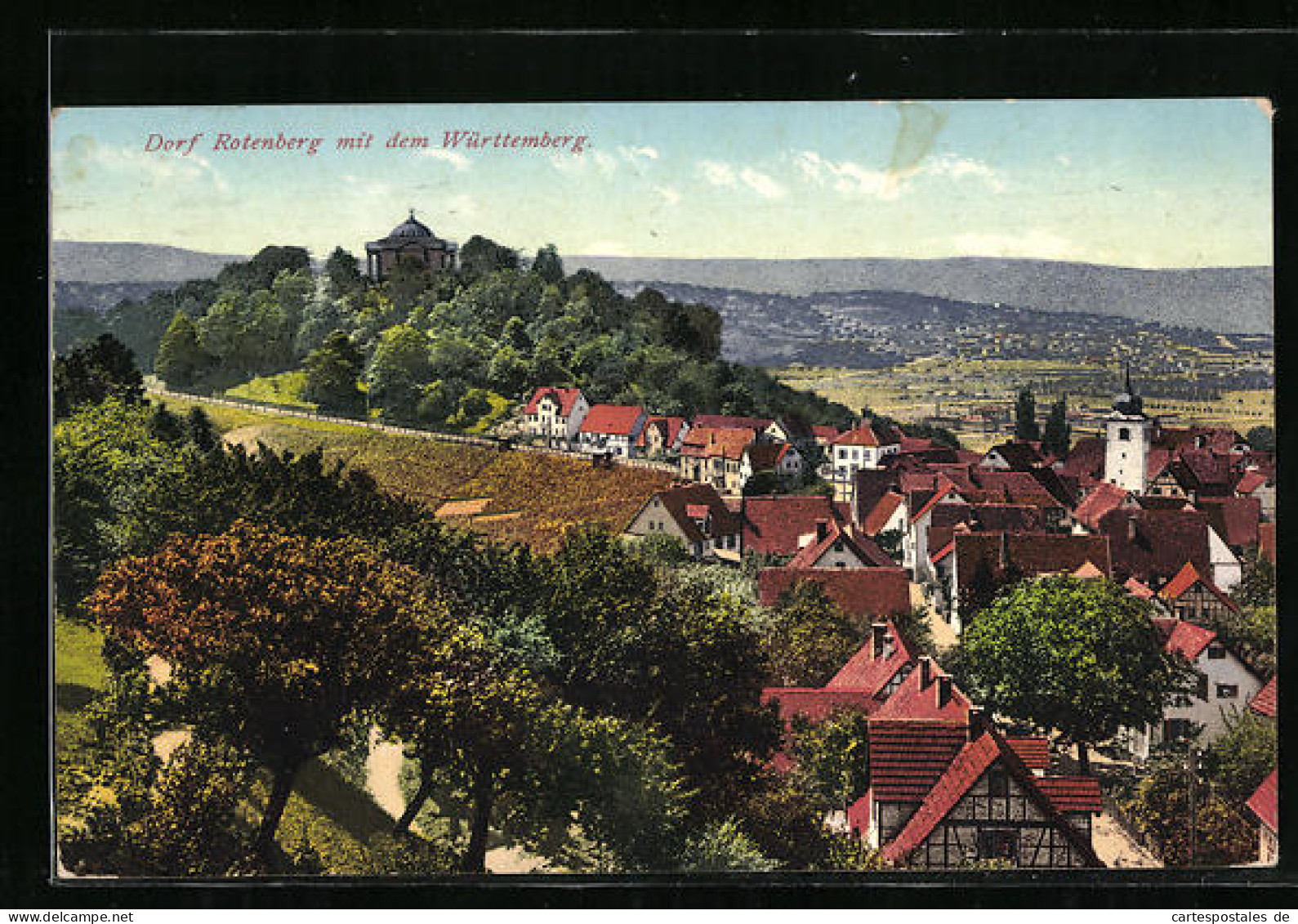 AK Dorf Rotenberg, Panorama Mit Dem Württemberg  - Autres & Non Classés