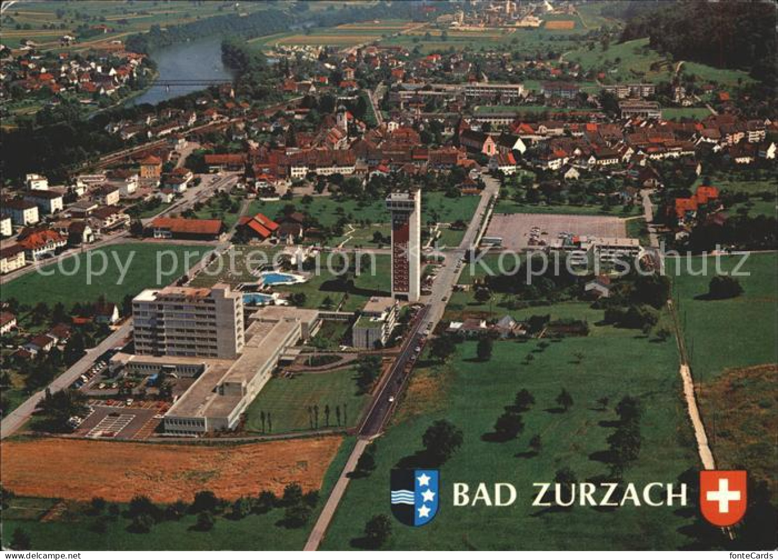 12212179 Bad Zurzach Mit Thermalbad Und Rheumazentrum Fliegeraufnahme Bad Zurzac - Autres & Non Classés