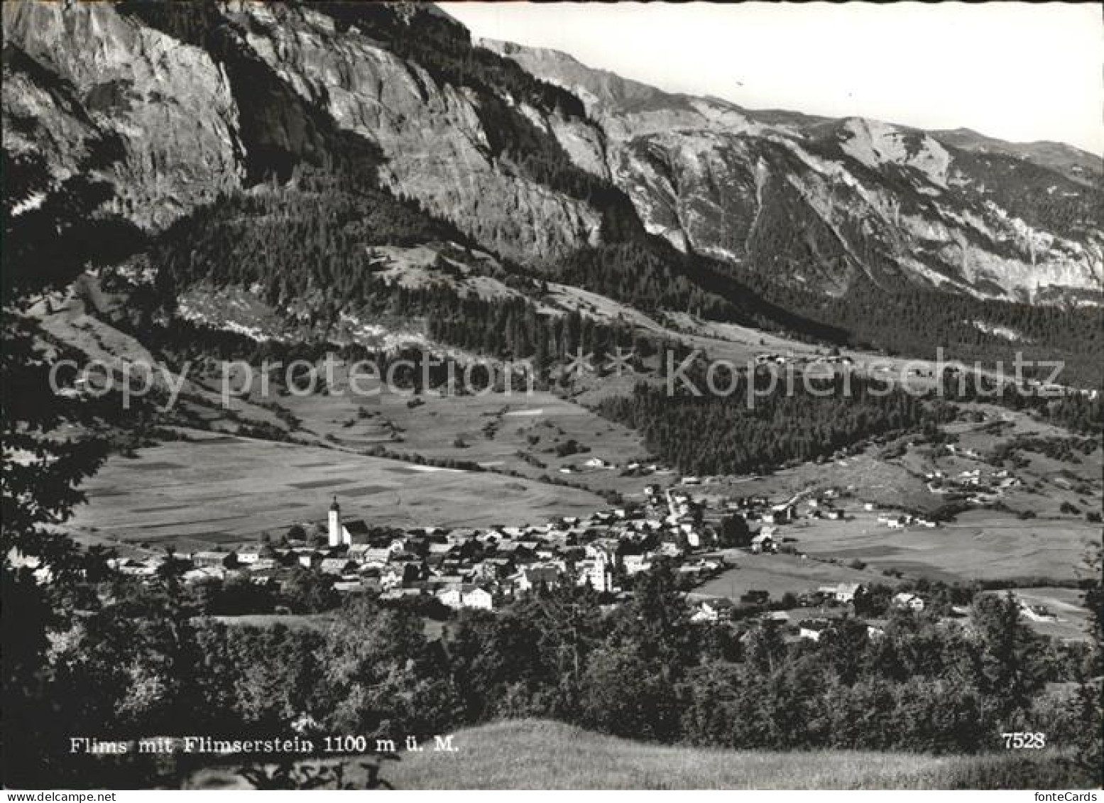 12162749 Flims GR Panorama Mit Flimserstein Alpen Flims Dorf - Autres & Non Classés