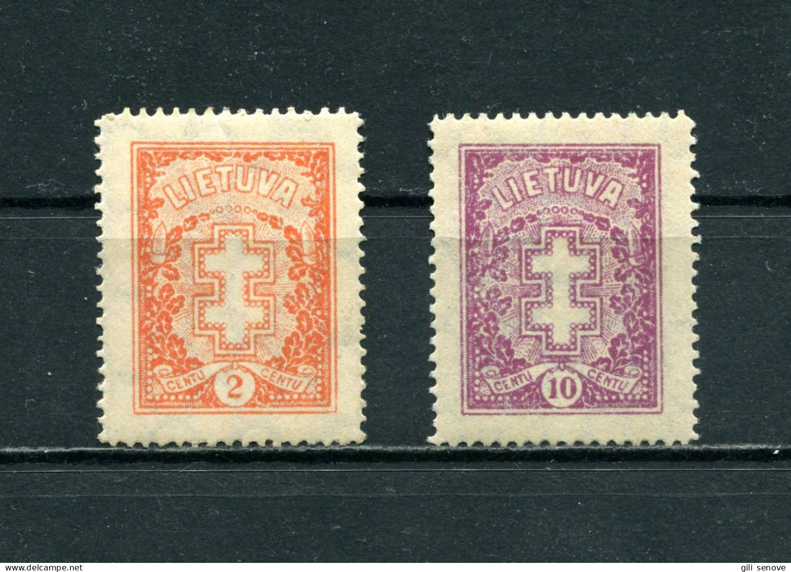 Lithuania 1931 Mi. 314,315 Sc 233, 235 Double Cross MLH*/MNH** - Lithuania