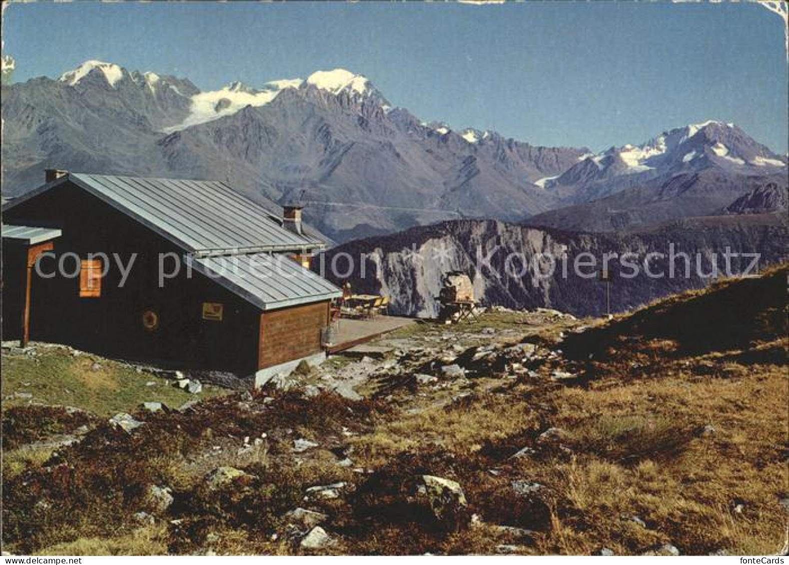 12138159 Champex-Lac Restaurant De La Breyaz Au Fond Le Gd Combin Et Le Velan Ch - Sonstige & Ohne Zuordnung