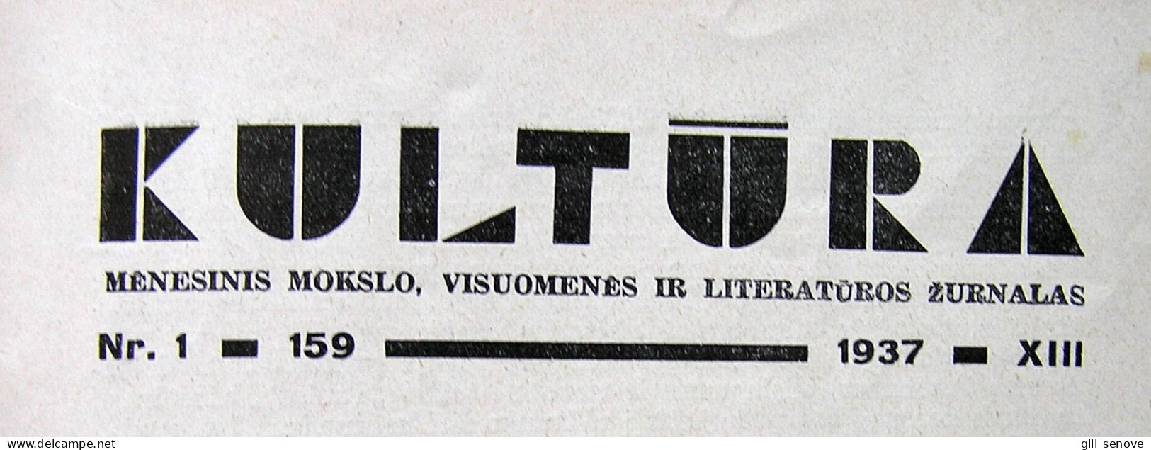Lithuanian Magazine / Kultūra 1937 Complete - General Issues
