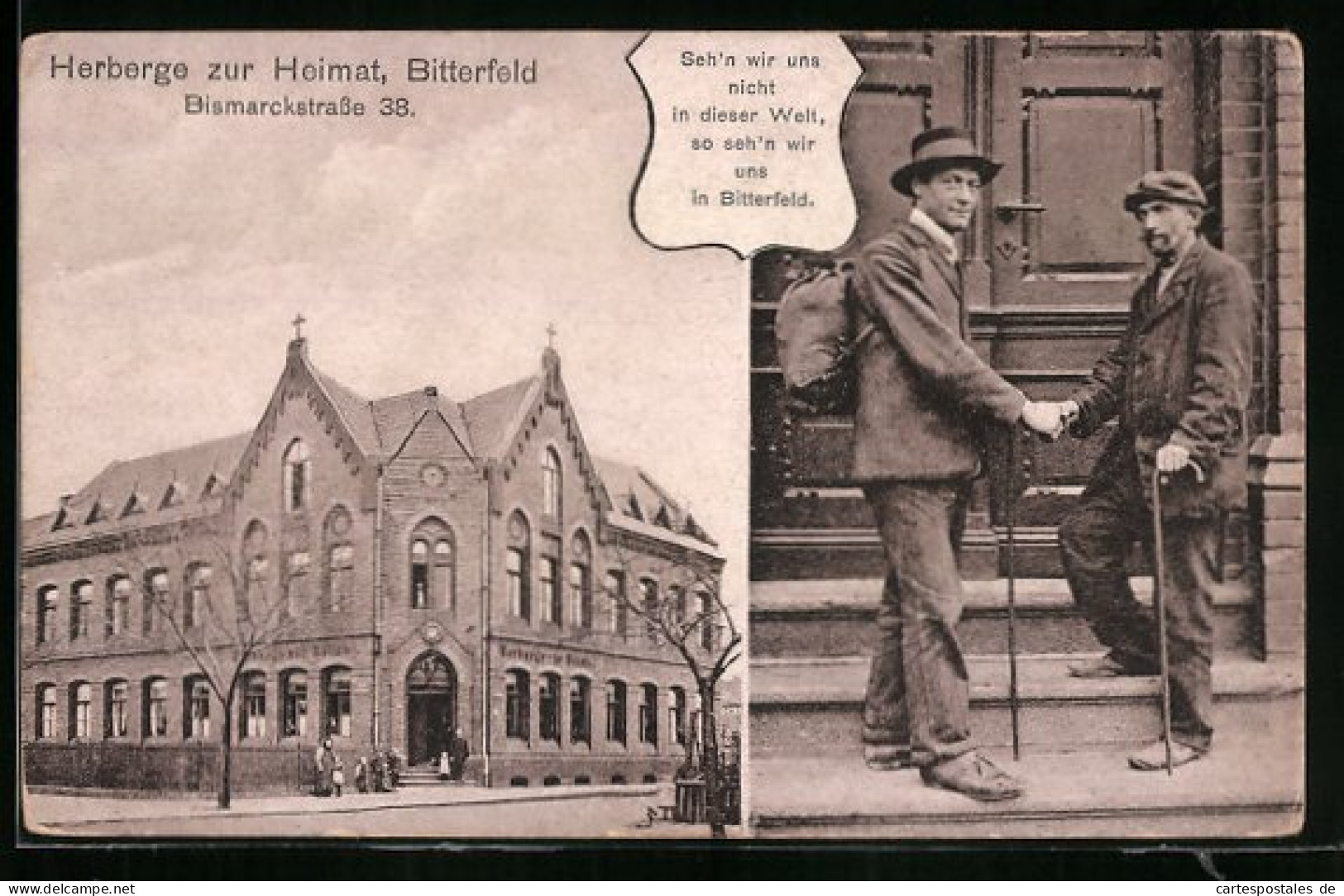 AK Bitterfeld, Hotel Und Herberge Zur Heimat In Der Bismarckstrasse 38  - Bitterfeld