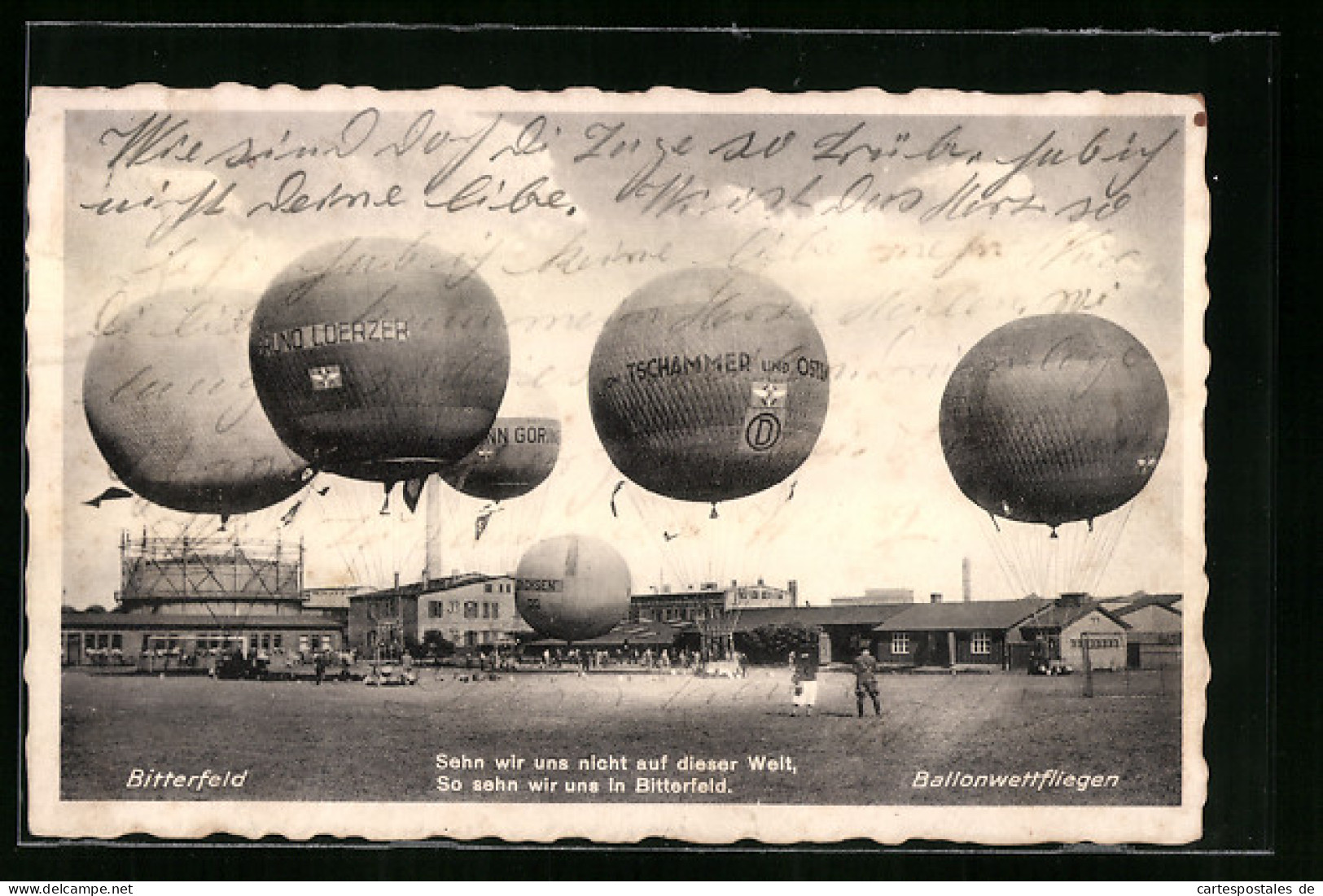 AK Bitterfeld, Ballonwettfliegen, Ballone Von Tschammer Und Osten, Bruno Loerzer, Hermann Göring  - Luchtballon