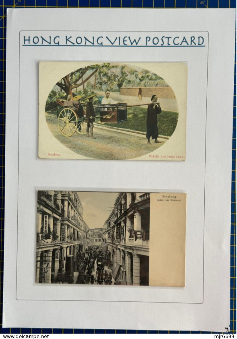 HONG KONG - COLLECTION ON 17 PAGES OF OLD TIME POST CARDS, MOSTLY COLOR,ONLY 5 ARE MODERN. LOOK AT THE PICTURES