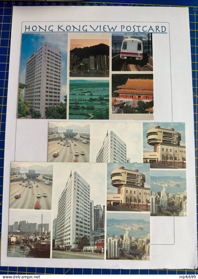 HONG KONG - COLLECTION ON 17 PAGES OF OLD TIME POST CARDS, MOSTLY COLOR,ONLY 5 ARE MODERN. LOOK AT THE PICTURES