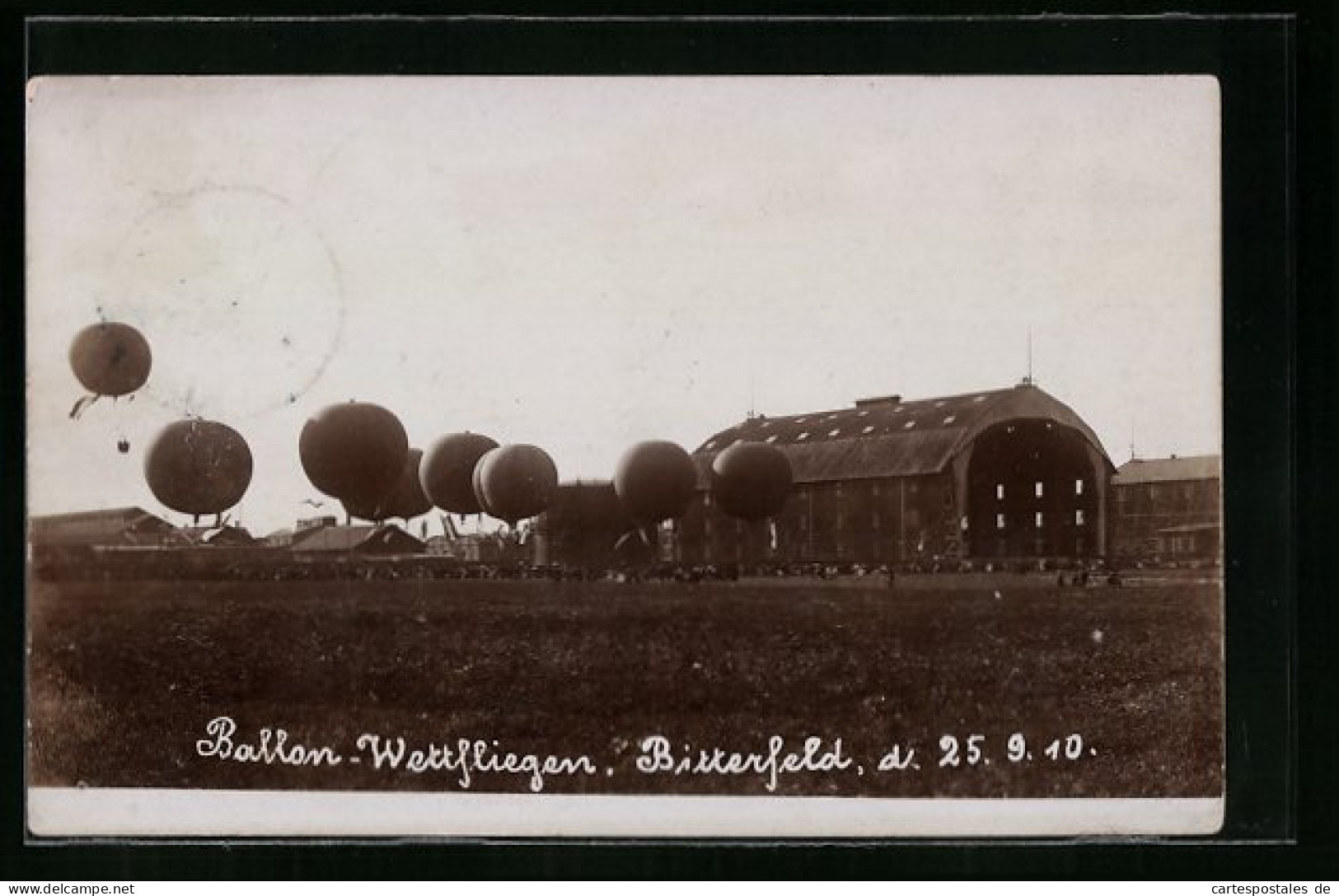 AK Bitterfeld, Ballon-Wettfliegen Am 25.09.1910  - Balloons