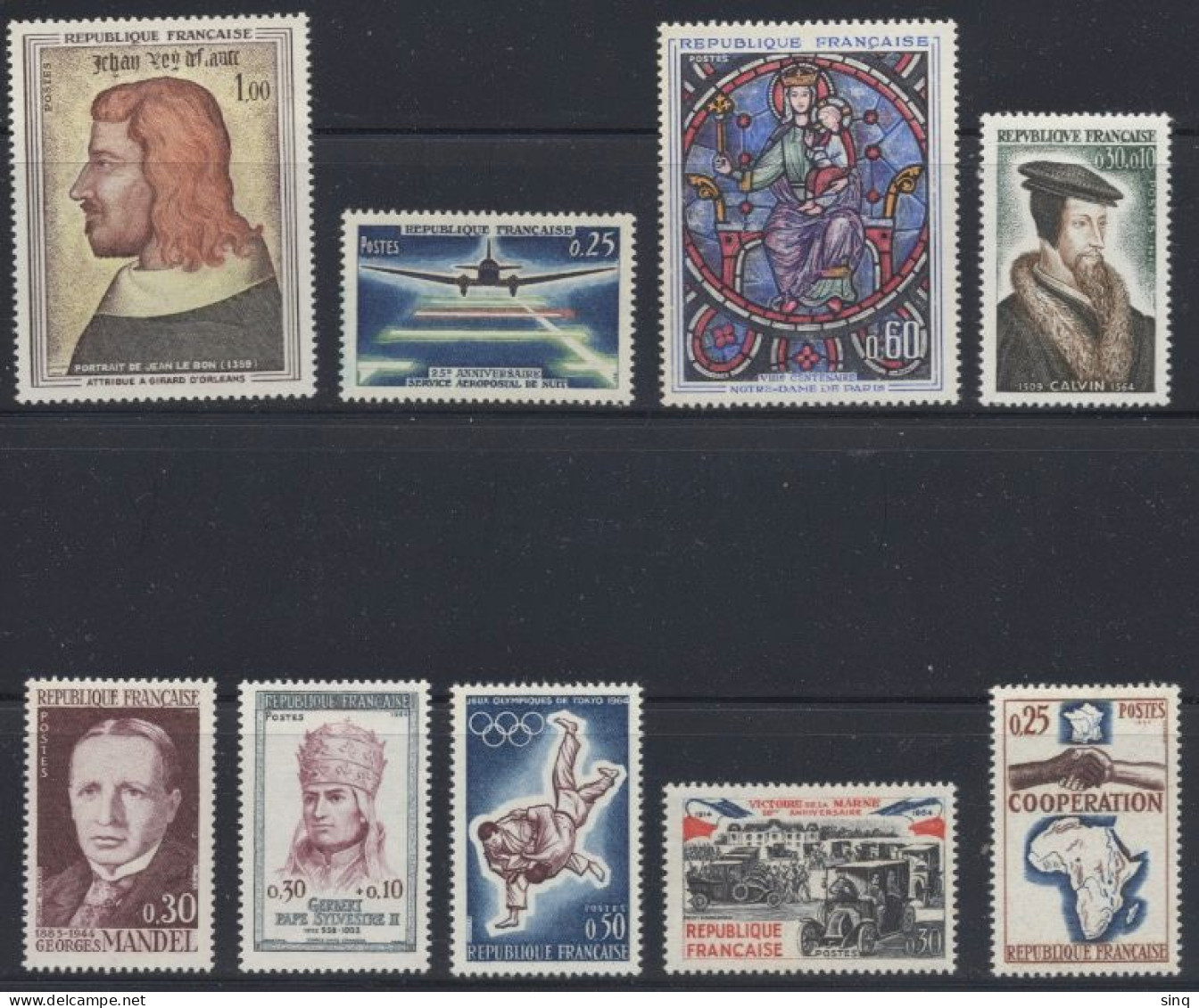 N° 1413 1418 1419 1420 1421 1423 1428 1429 1432 Année 1964 - Unused Stamps