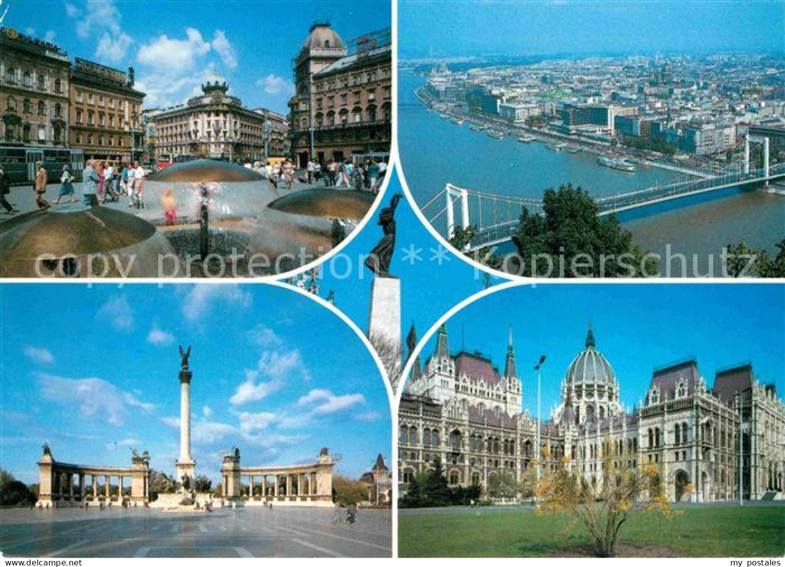 72748870 Budapest Innenstadt Heldenplatz Denkmal Parlamentsgebaeude Donau Brueck - Hongrie