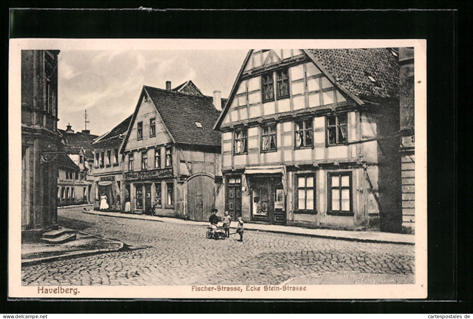 AK Havelberg, Fischerstrasse, Ecke Steinstrasse  - Havelberg