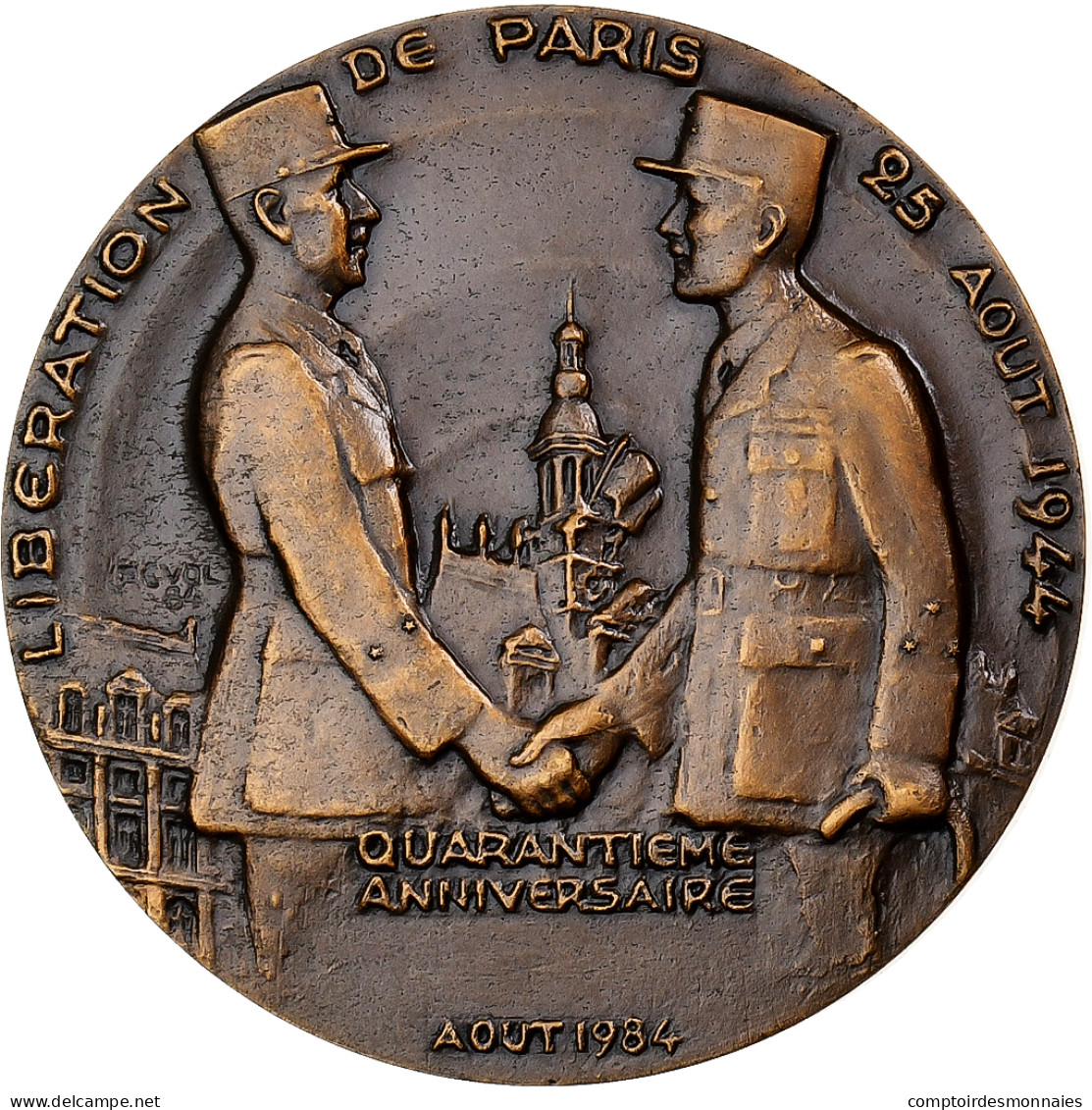 France, Médaille, 40ème Anniversaire De La Libération De Paris, De Gaulle - Otros & Sin Clasificación