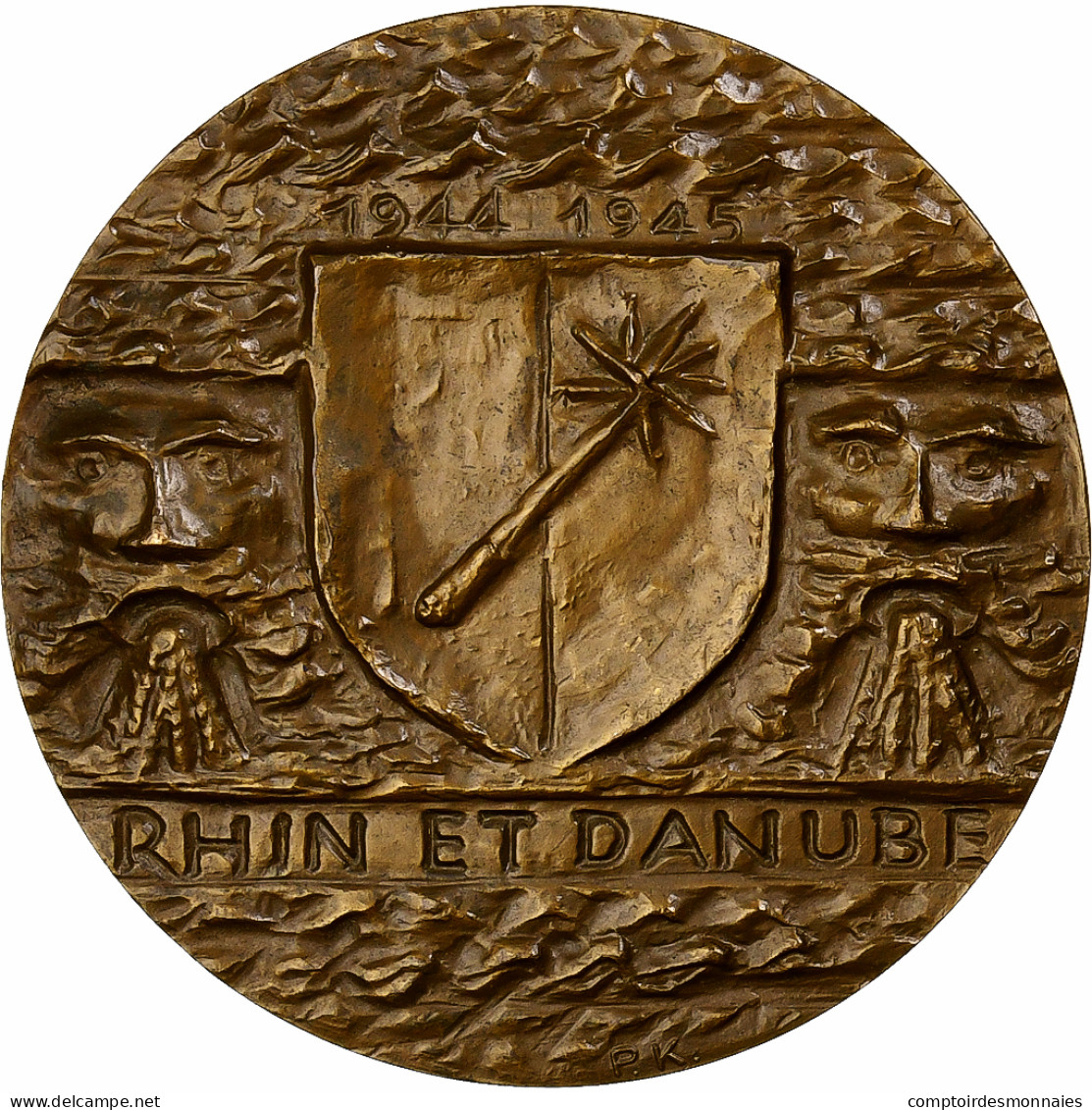 France, Médaille, Jean De Lattre, Rhin Et Danube, 1976, Bronze, SUP - Altri & Non Classificati