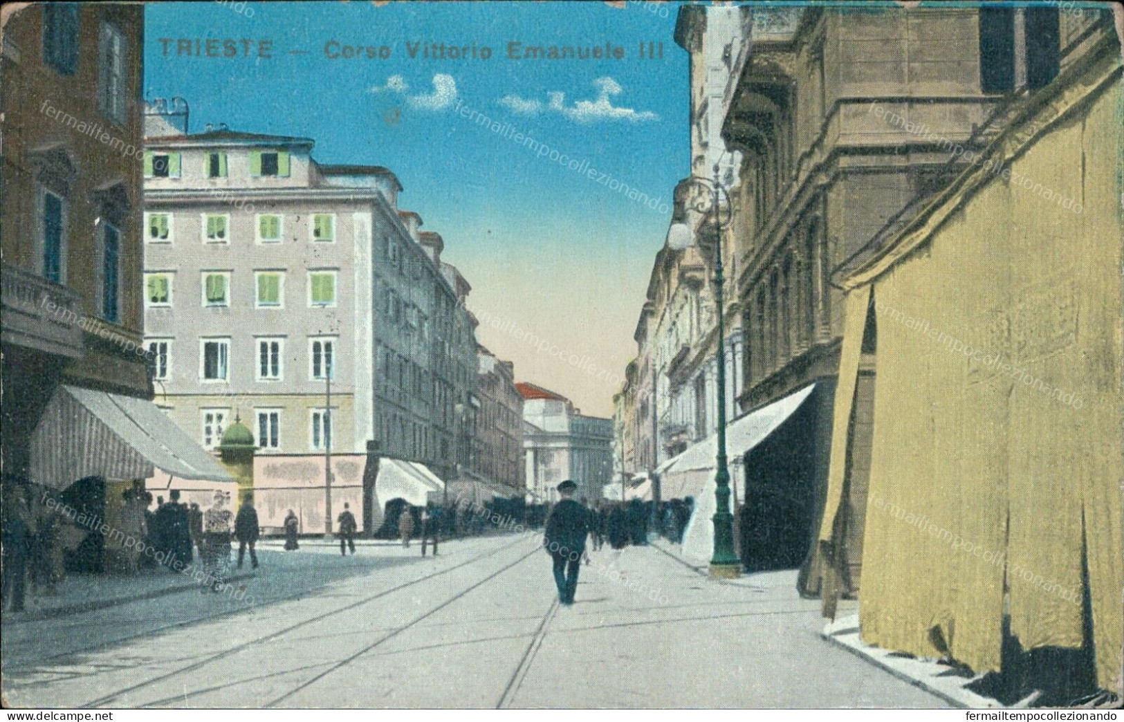 Cs598 Cartolina Trieste Citta' Corso Vittorio Emanuele III Friuli - Trieste