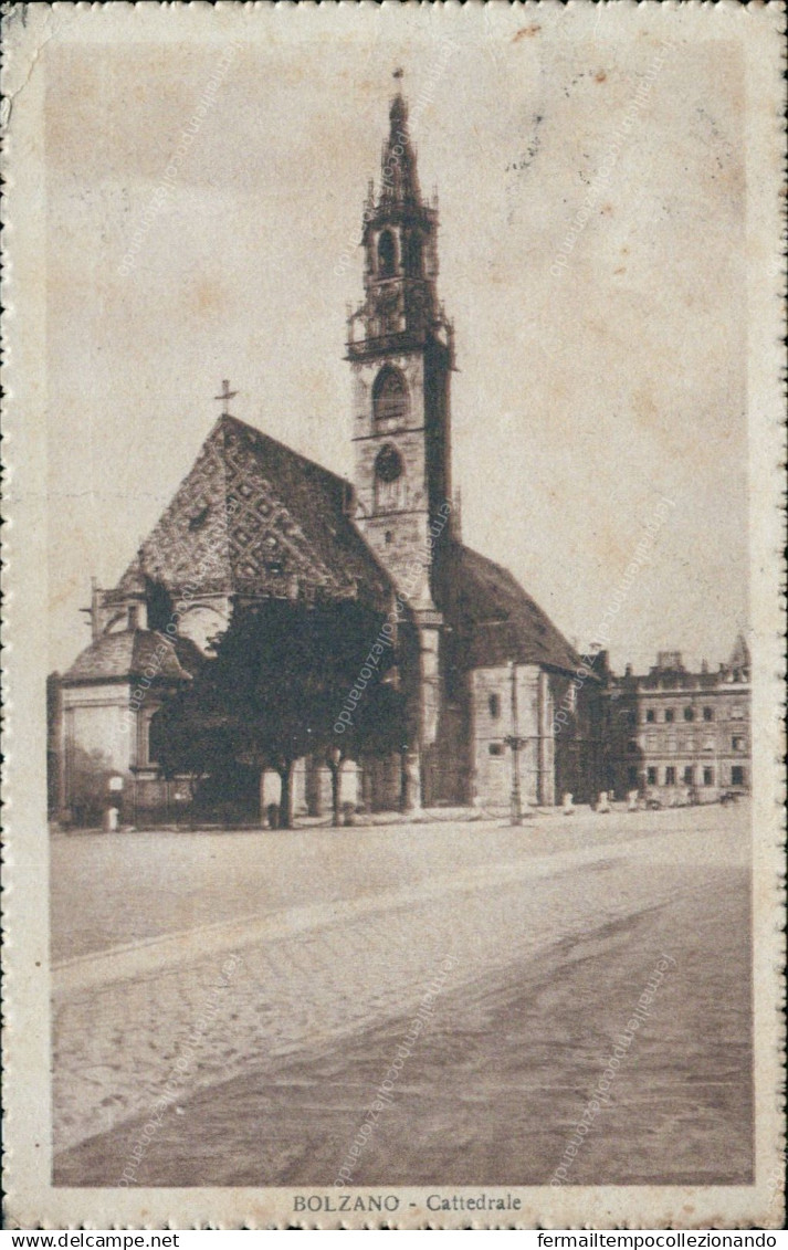 Cs600 Cartolina Bolzano Citta' Cattedrale 1926 Trentino - Bolzano (Bozen)