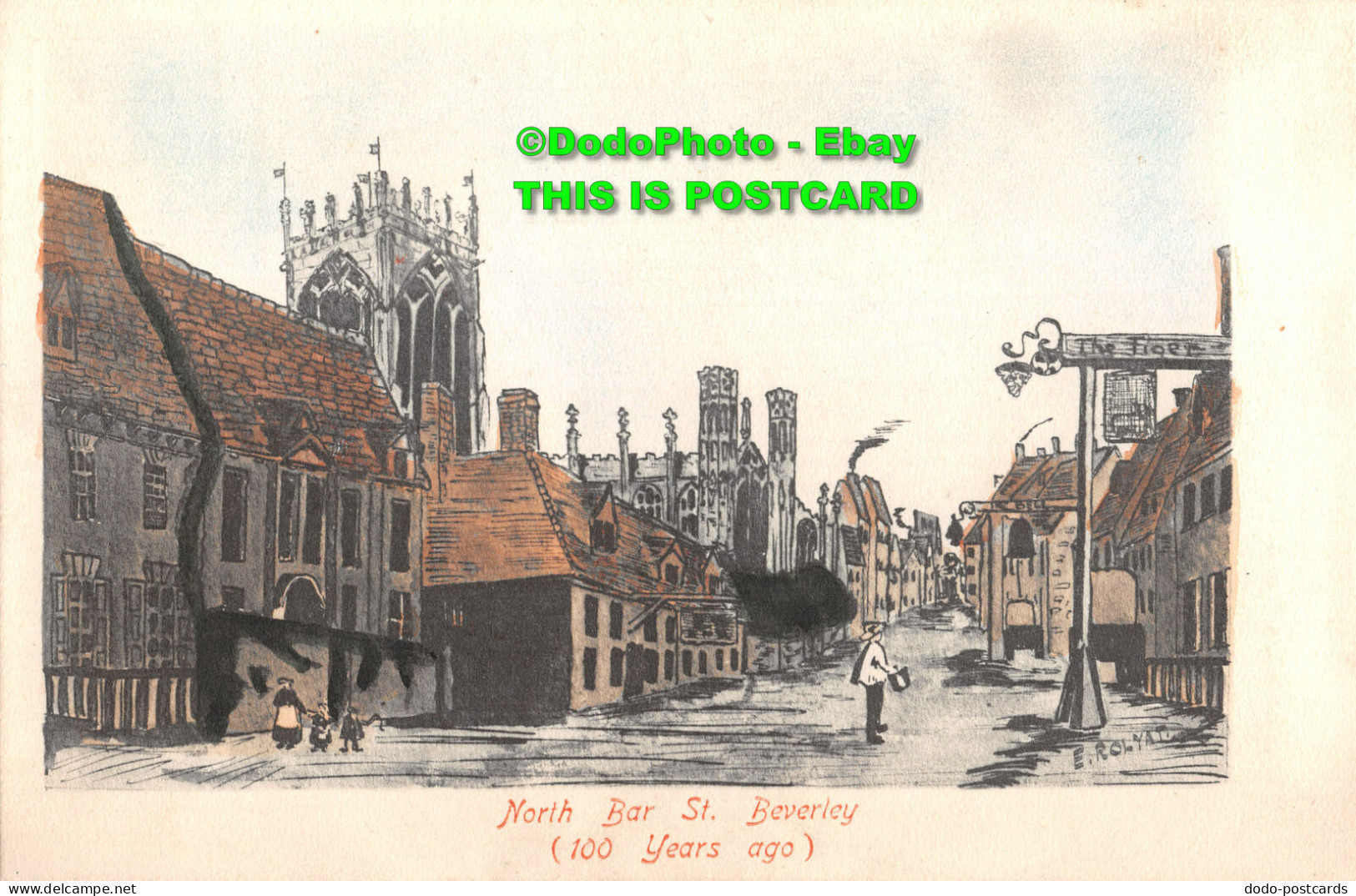 R416039 North Bar. St. Beverley. 100 Years Ago. Edward Taylor. Old London And Ol - Altri & Non Classificati