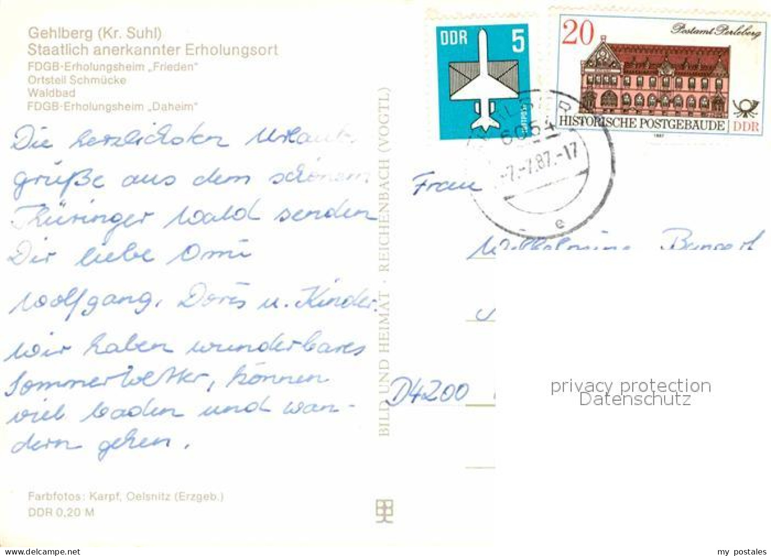 72744998 Gehlberg FDGB Erholungsheime OT Schmuecke Waldbad Gehlberg - Other & Unclassified