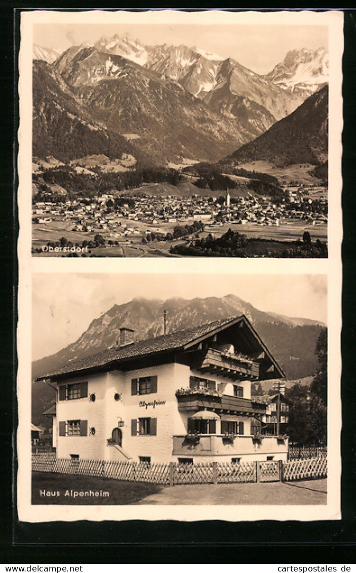 AK Oberstdorf Im Bayr. Allgäu, Hotel Haus Alpenheim, Teilansicht  - Oberstdorf