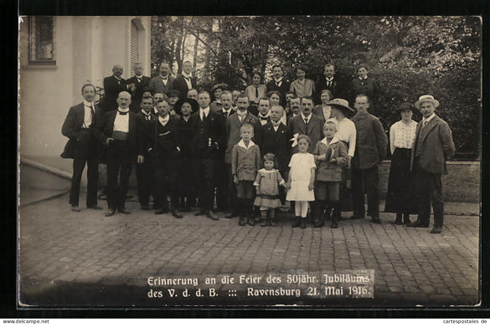 AK Ravensburg, Feier Des 50 Jährigen Jubiläums Des V. D. D. B. 1916, Gruppenbild  - Ravensburg