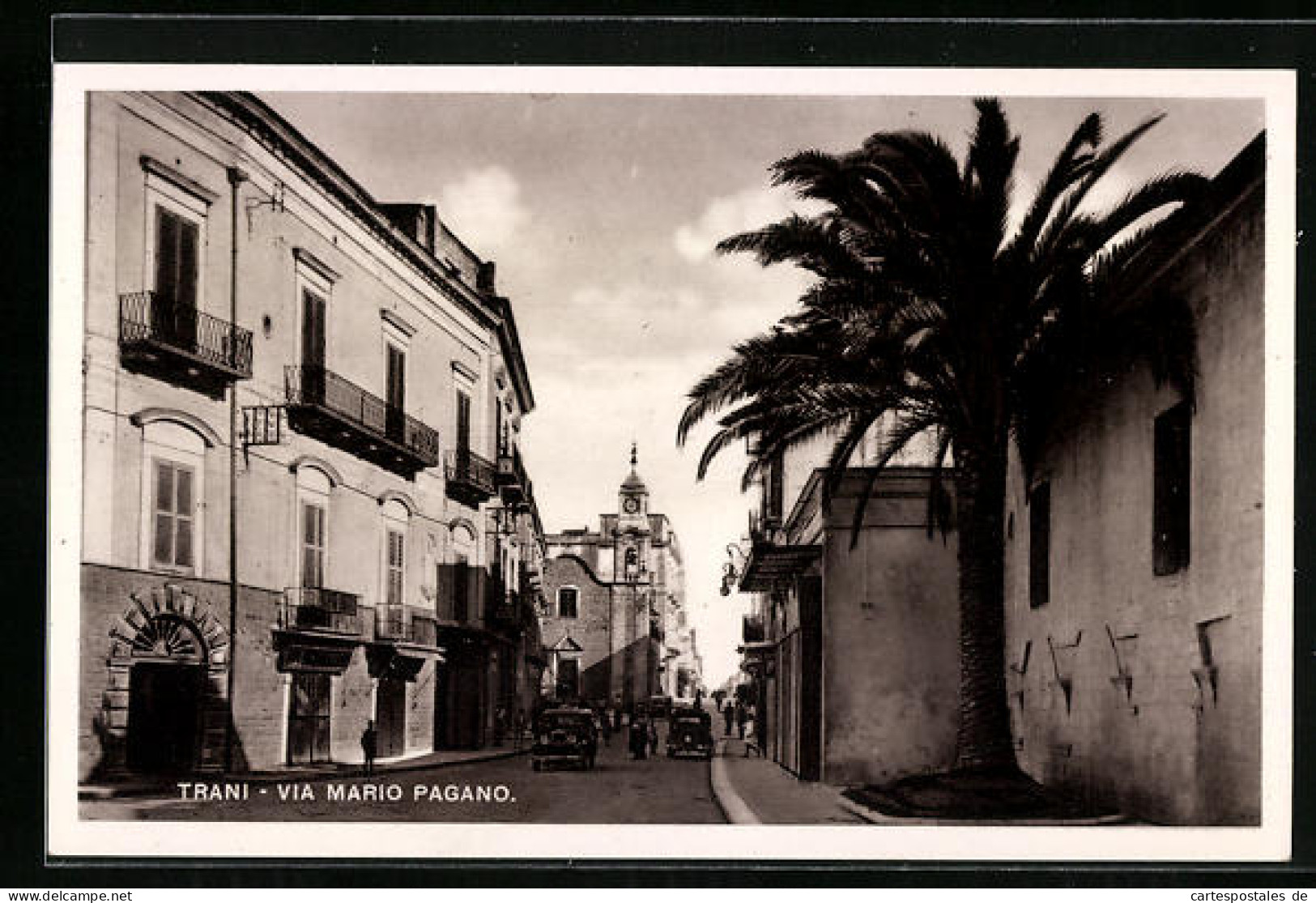 Cartolina Trani, Via Mario Pagano  - Trani