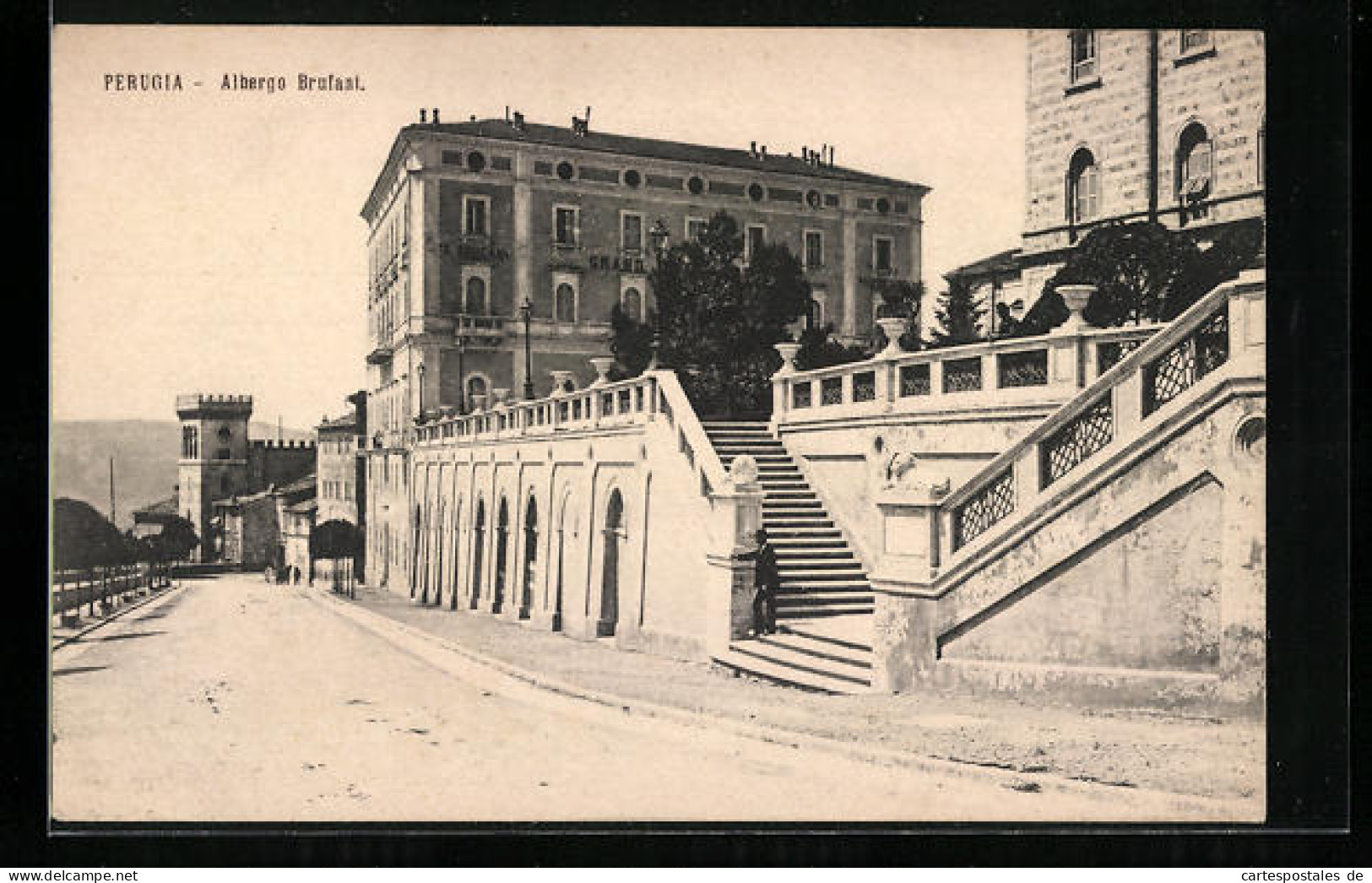 Cartolina Perugia, Albergo Brufani  - Perugia