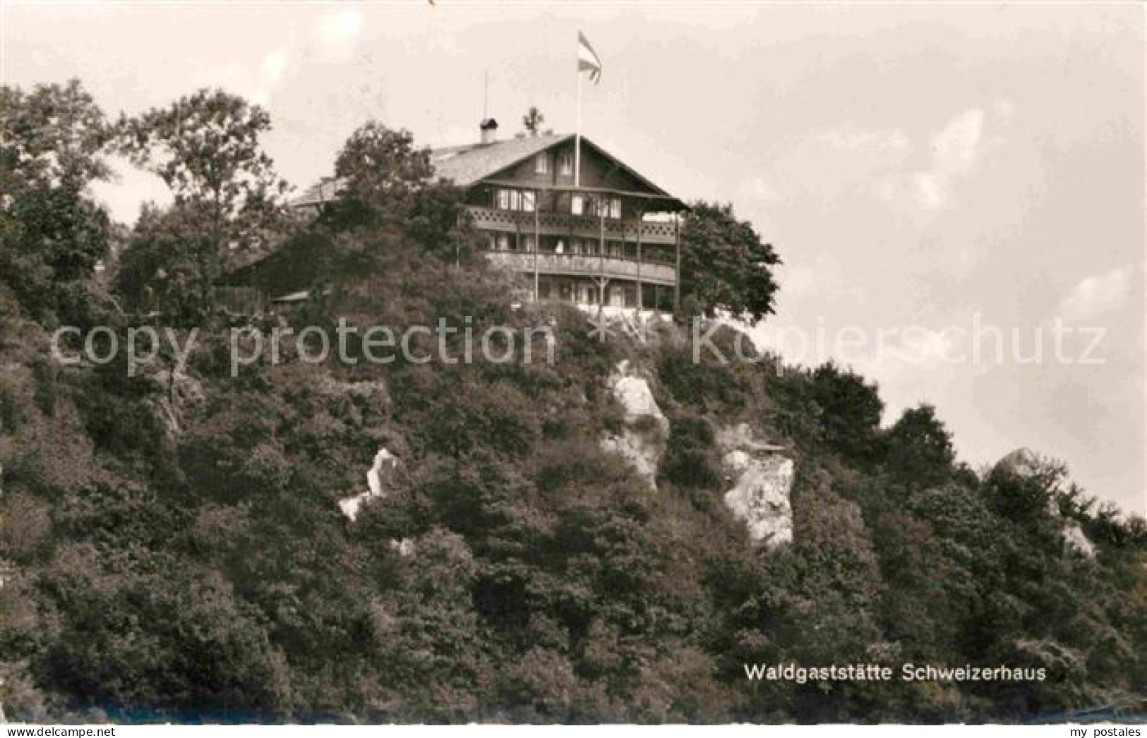 72743815 Bingen Rhein Waldgaststaette Schweizerhaus Bei Burg Rheinstein Bingen A - Bingen