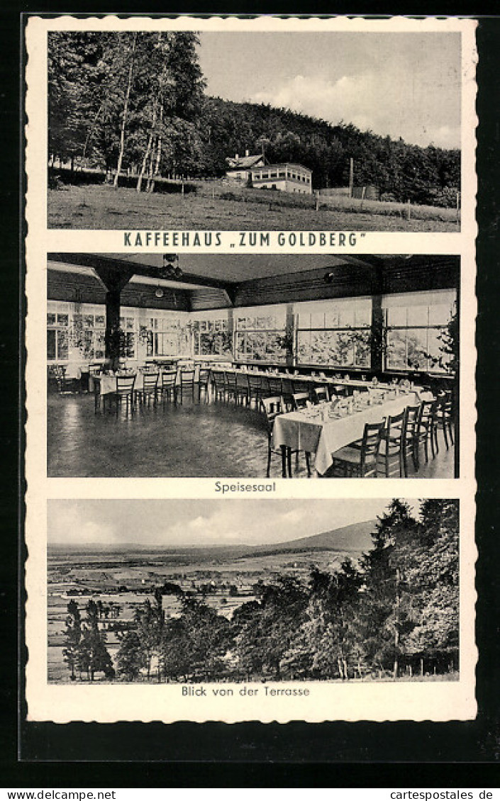 AK Göttingerode, Das Kaffeehaus Zum Goldberg, Speisesaal, Blick Von Der Terrasse  - Sonstige & Ohne Zuordnung