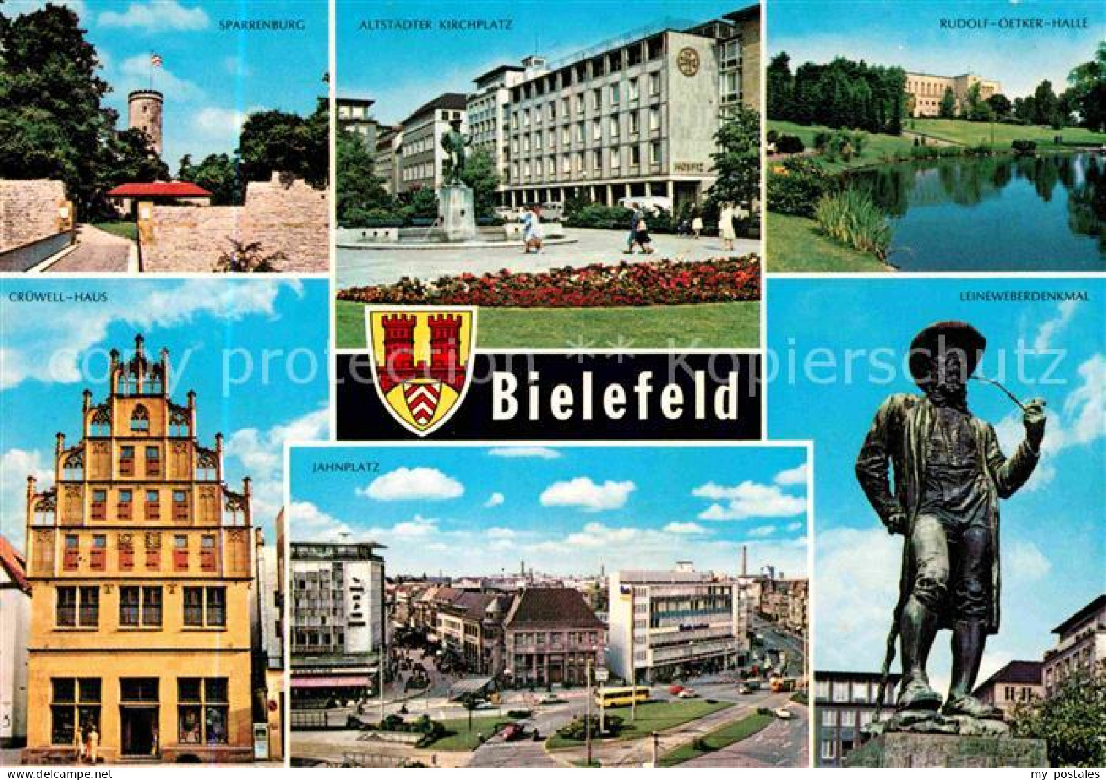 72743659 Bielefeld Sparrenburg Kirchplatz Rudolf-Oetker-Halle Leineweberdenkmal  - Bielefeld