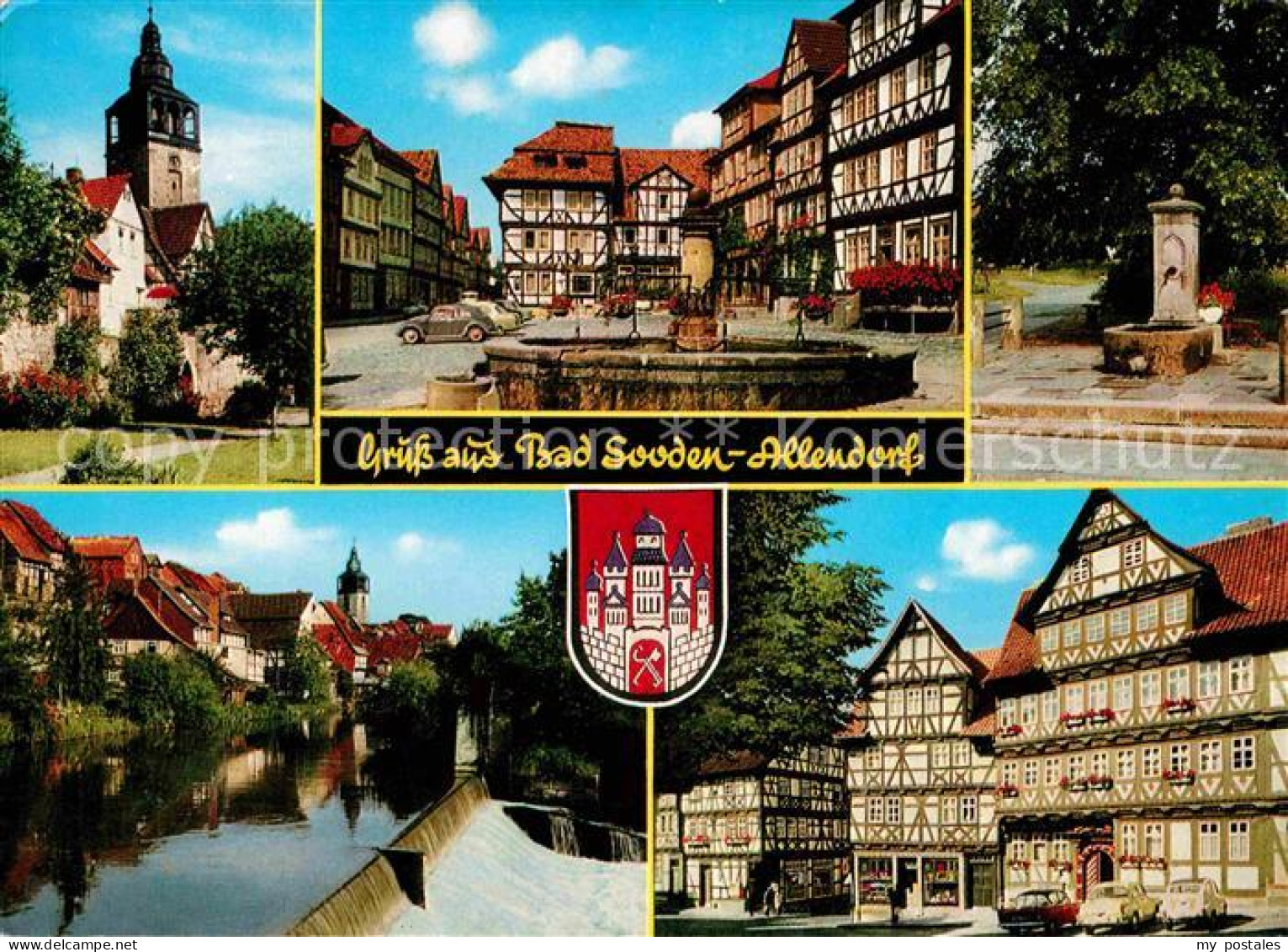 72743185 Bad Sooden-Allendorf Altstadt Fachwerkhaeuser Brunnen Werra Wehr Bad So - Bad Sooden-Allendorf