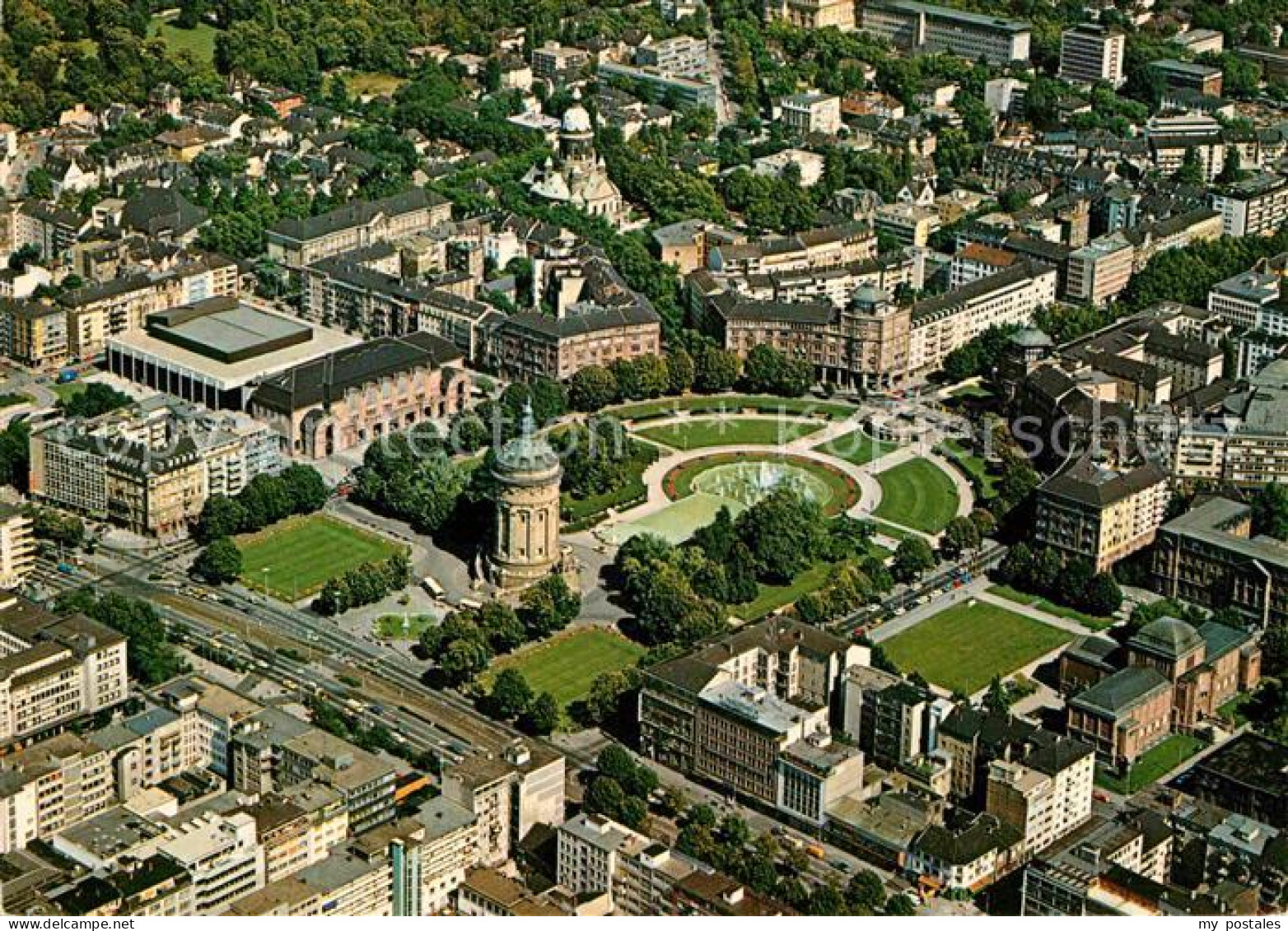 72743121 Mannheim Wasserturm Christuskirche Rosengarten Fliegeraufnahme Mannheim - Mannheim