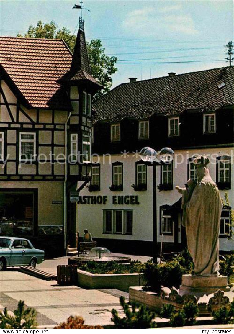 72742307 Hilders Rhoen Brunnen Statue Gasthof Engel Batten - Hilders