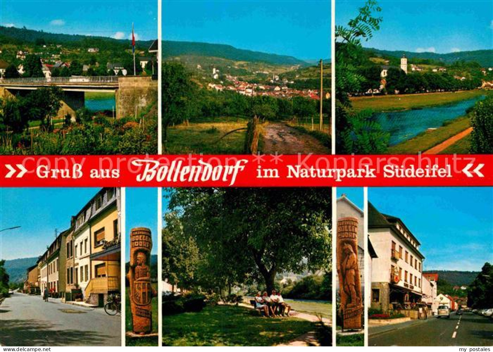 72742303 Bollendorf Partie An Der Sauer Bruecke Strassenpartie Park Panorama Deu - Autres & Non Classés