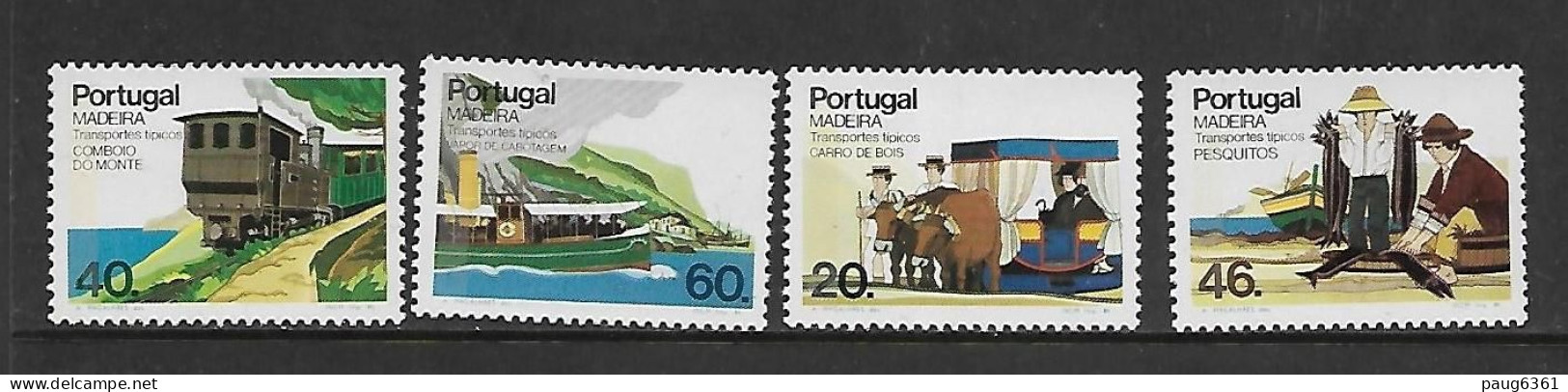 MADERE 1985 TRANSPORTS DE L'ILE-TRAINS YVERT N°105/108  NEUF MNH** - Eisenbahnen