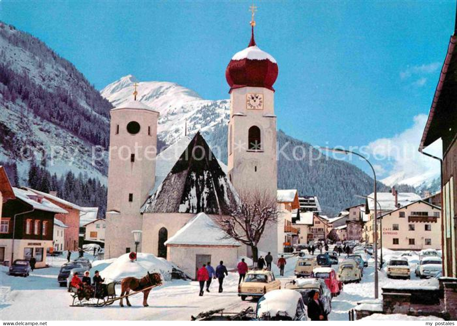 72741126 St Anton Arlberg Ortspartie An Der Kirche Wintersportplatz Pferdeschlit - Altri & Non Classificati