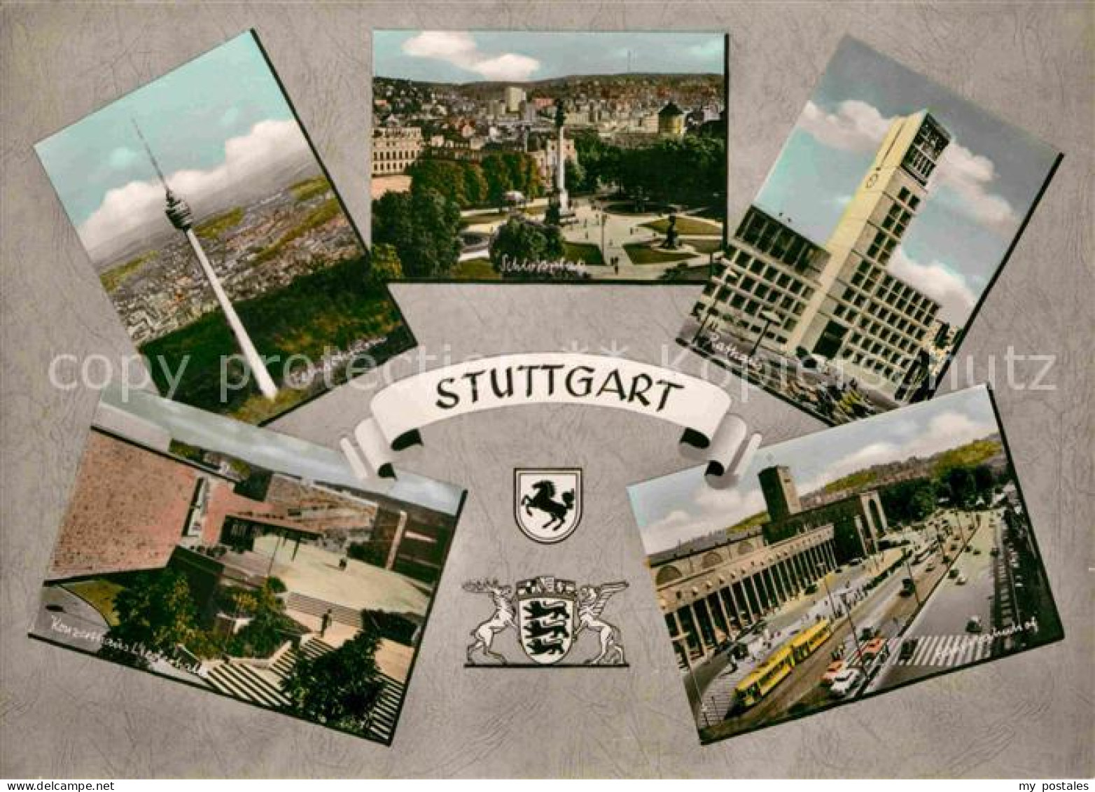 72741017 Stuttgart Fernsehturm Schlossplatz Rathaus Hauptbahnhof Konzerthaus Stu - Stuttgart