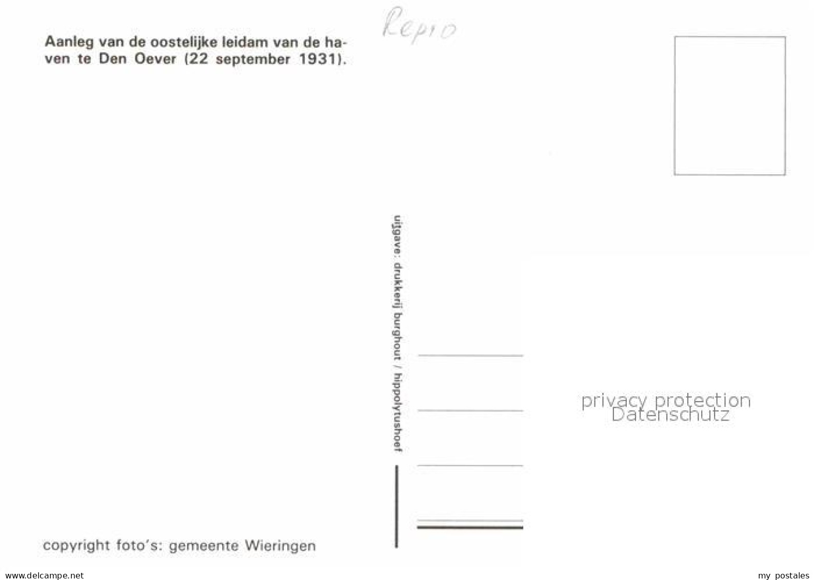 72740838 Den Oever Aanlag Van De Oosterlkijke Leidam  Den Oever - Other & Unclassified