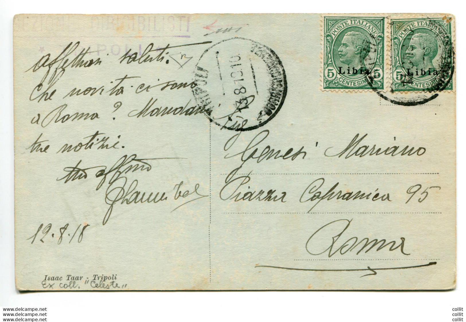 1918 Sezione Dirigibilisti Tripoli - Cartolina Da Tripoli - Poststempel (Flugzeuge)