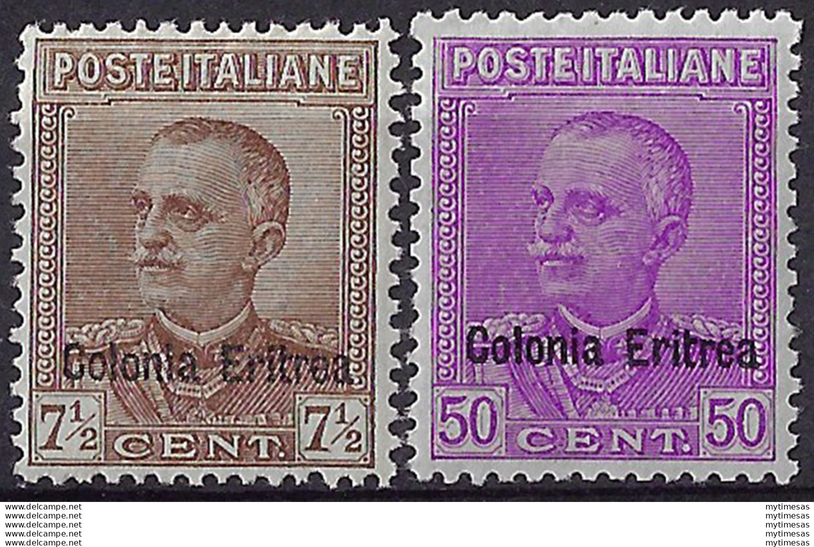 1928-29 Eritrea VE III 2v. Bc. MNH Sassone N. 142/43 - Other & Unclassified