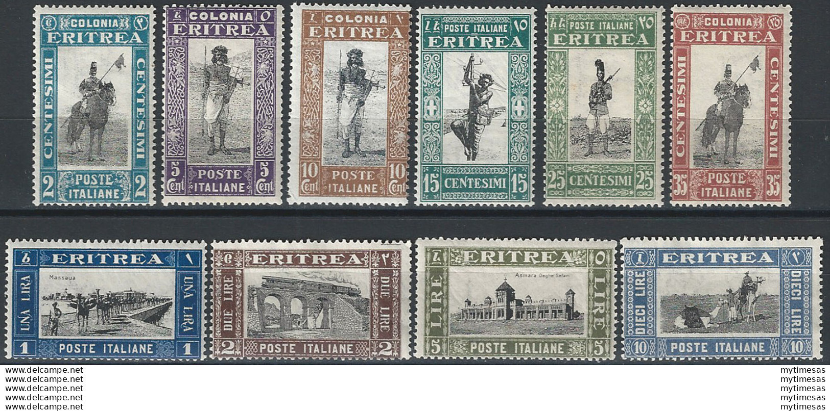 1930 Eritrea Soggetti Africani 10v. MNH Sassone N. 155/64 - Other & Unclassified