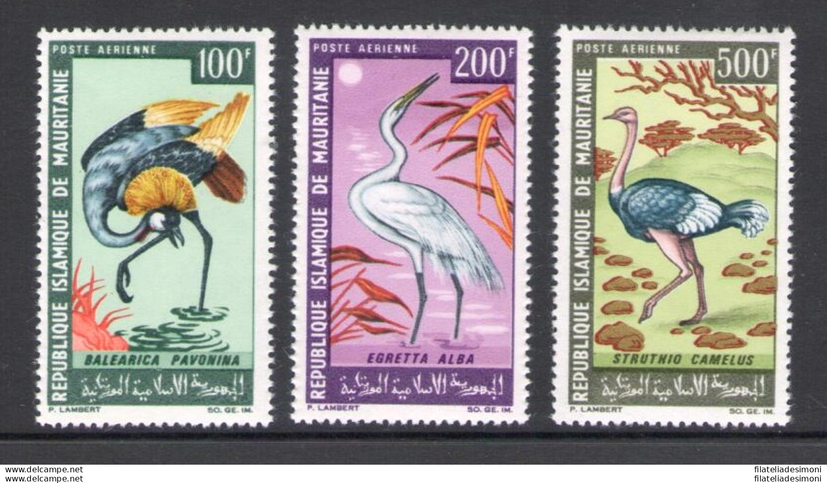 1967 MAURITANIE - Posta Aerea - Catalogo Yvert N. 64-66 - Uccelli - 3 Valori - MNH** - Altri & Non Classificati