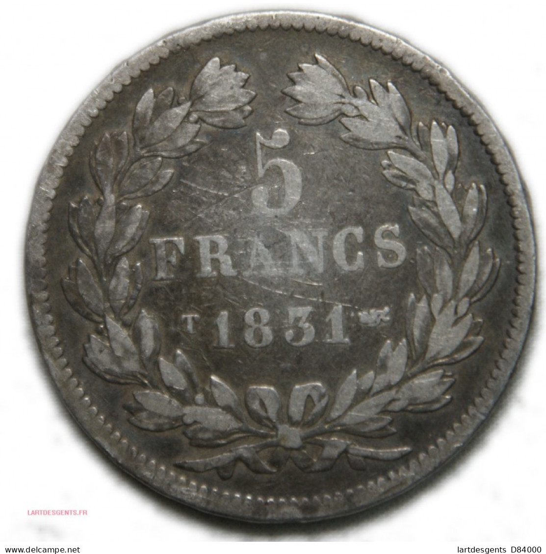 Louis Philippe Ier  5 Francs 1831 T, Lartdesgents - Andere & Zonder Classificatie