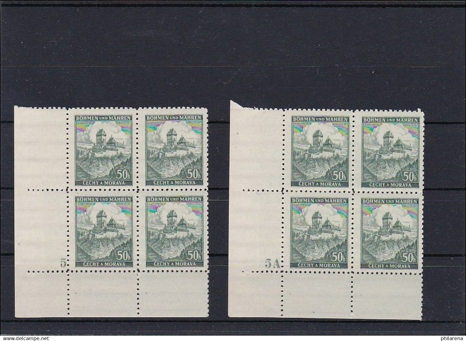 B&M: **, Postfrisch, MiNr. 26 Viererblock Eckrand - Besetzungen 1938-45