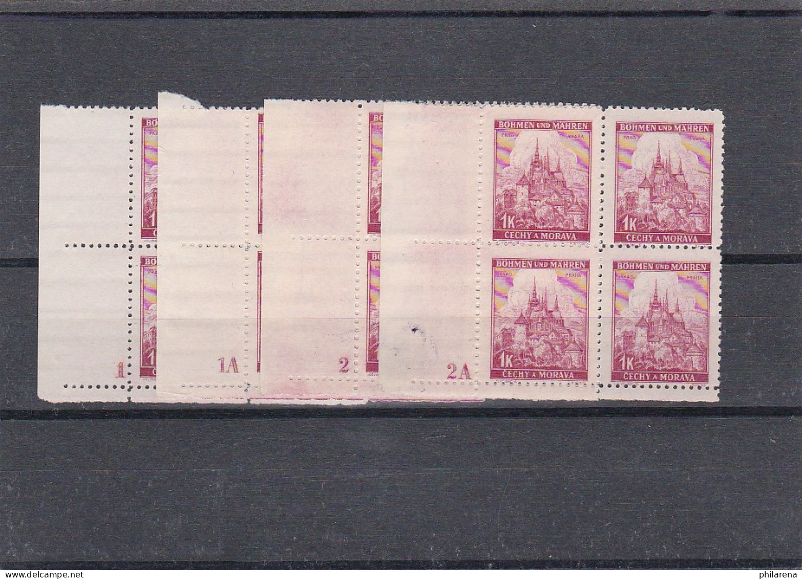 Böhmen & Mähren (B&M) Postfrisch, Michel Nr. 28 Viererblock Eckrand - Occupazione 1938 – 45