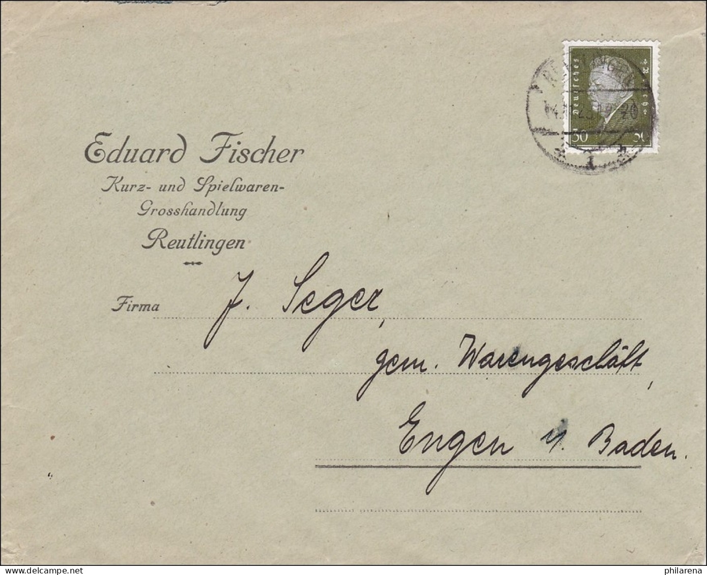 Weimar: Brief Aus Reutlingen - Spielwaren - 1928 - Cartas & Documentos