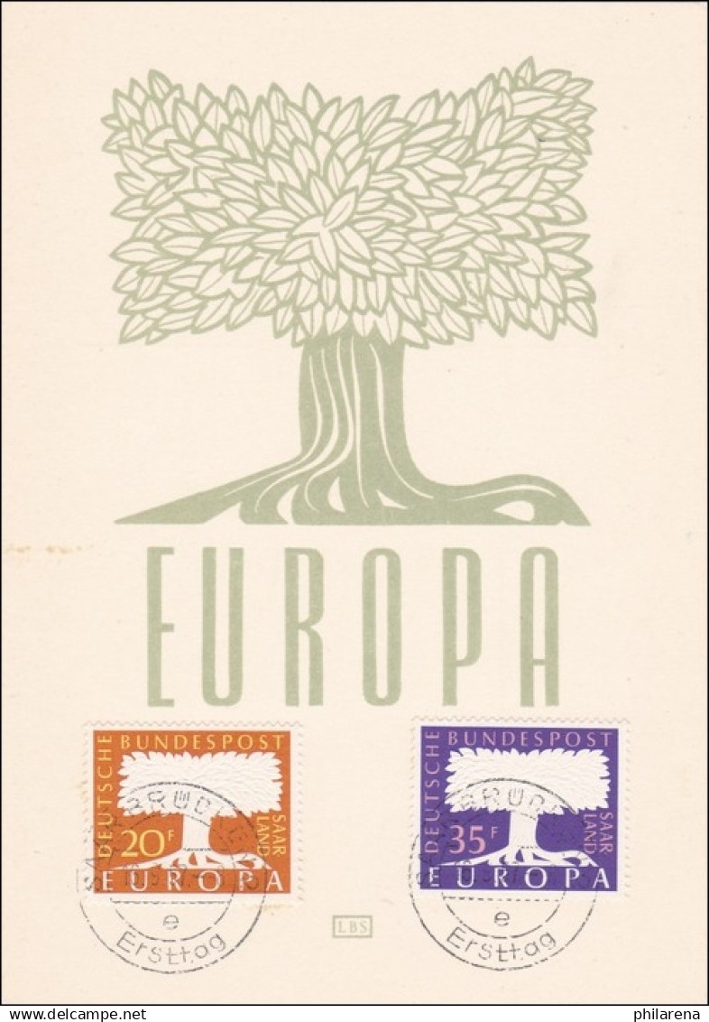 Saar: Europa Briefmarken Saarland 1957 - Ersttag - Brieven En Documenten