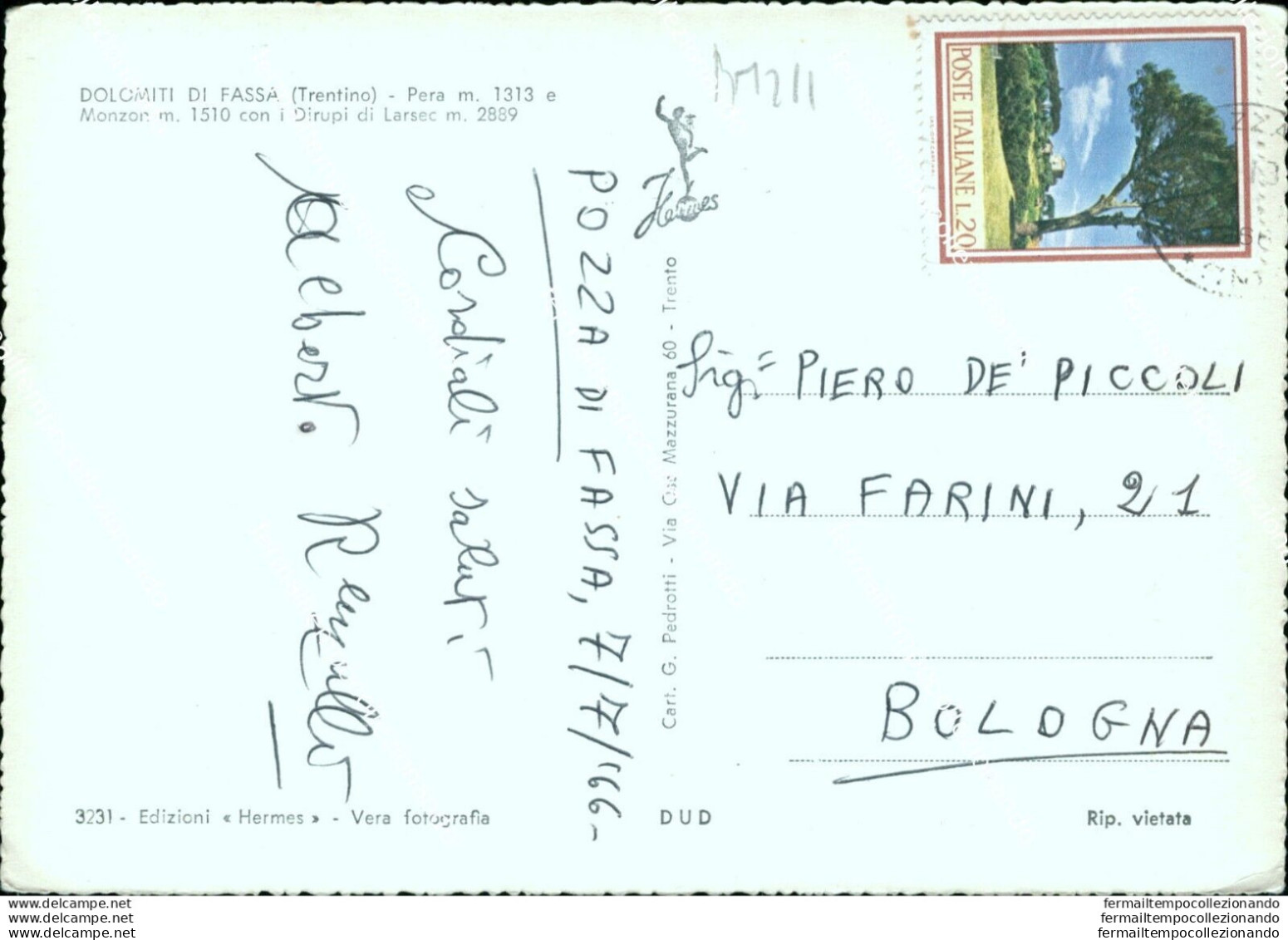 Bm211 Cartolina Dolomiti Di Fassa Pera Provincia Di Bolzano - Bolzano (Bozen)