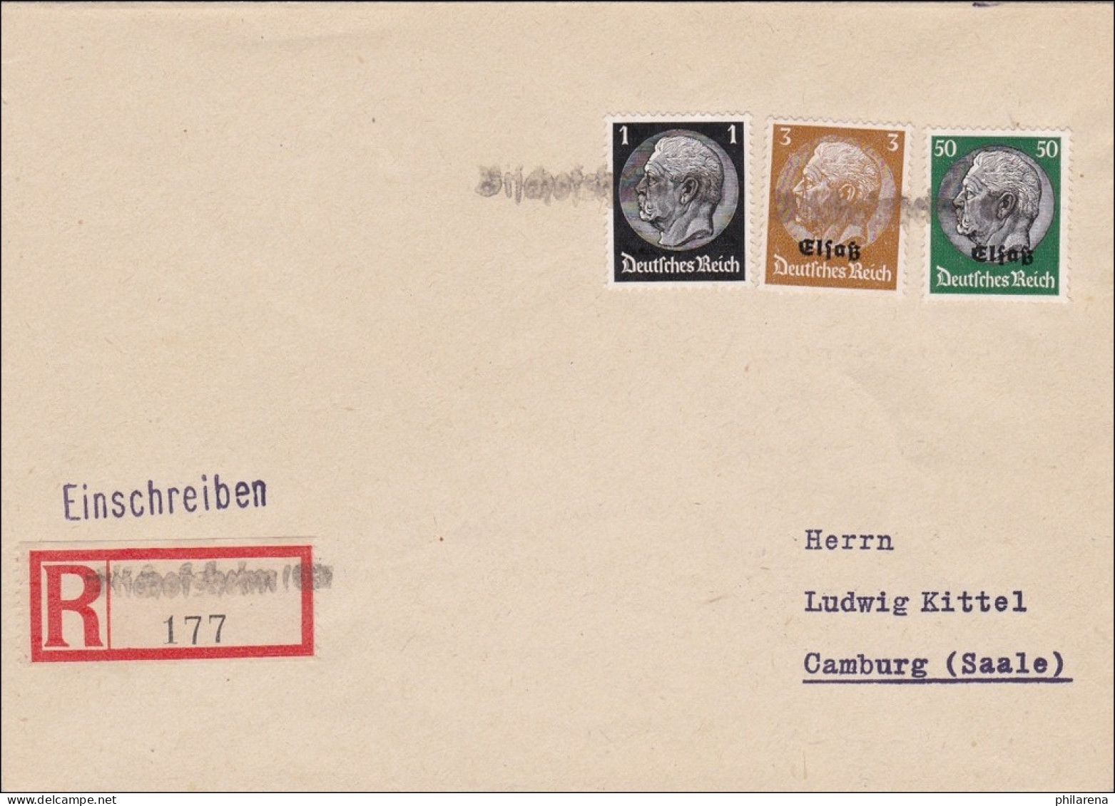 Elsass1940: Einschreiben Bischofsheim Nach Camburg 1940 - Besetzungen 1938-45