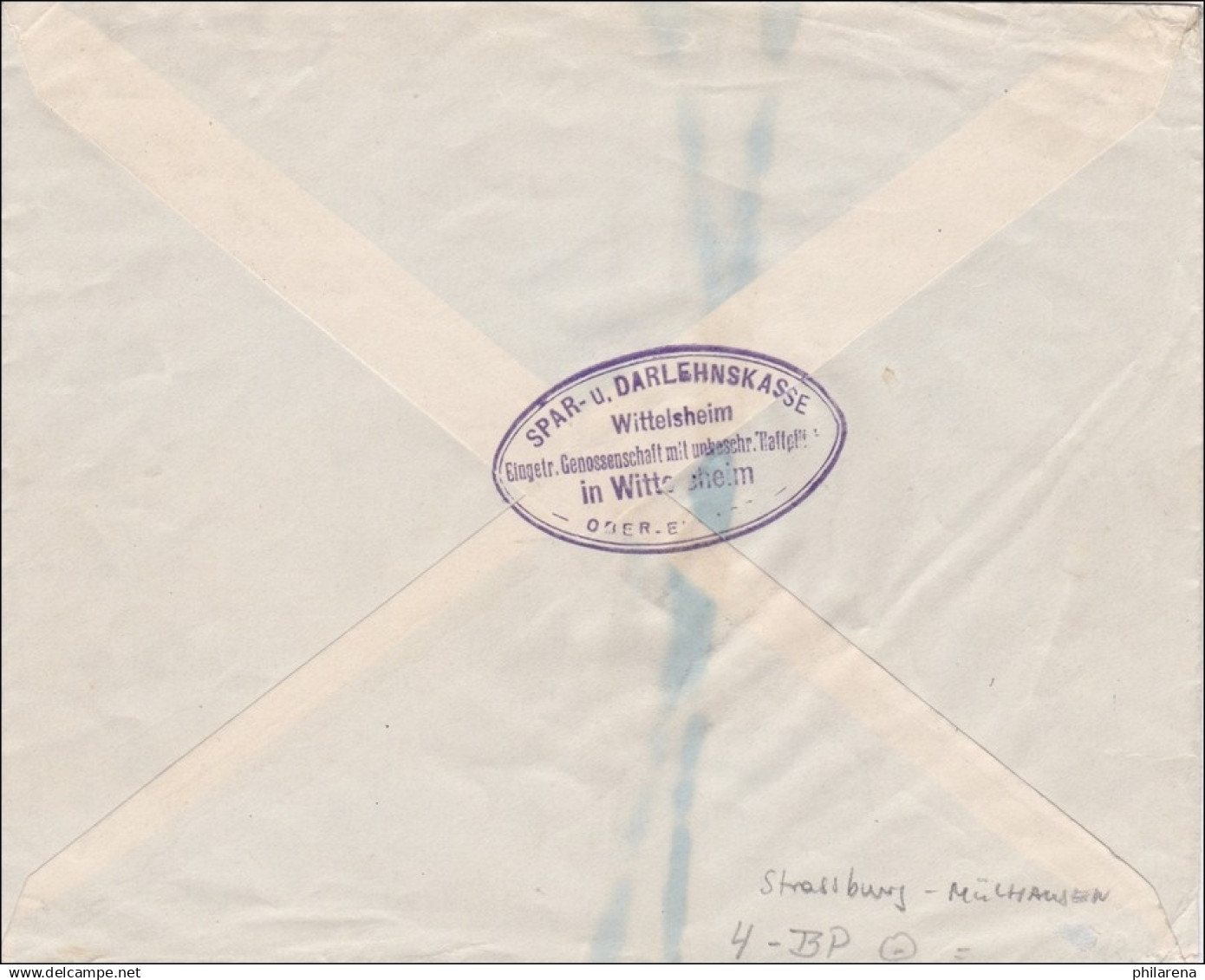 Elsass: Einschreiben Mühlhausen Nach Wiesbaden 1941 Bahnpoststempel - Occupation 1938-45