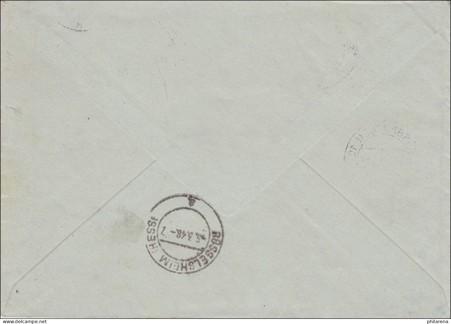 Saar: 1948 Zwei R-Briefe  Von Saarbrücken Nach Rüsselsheim - Lettres & Documents