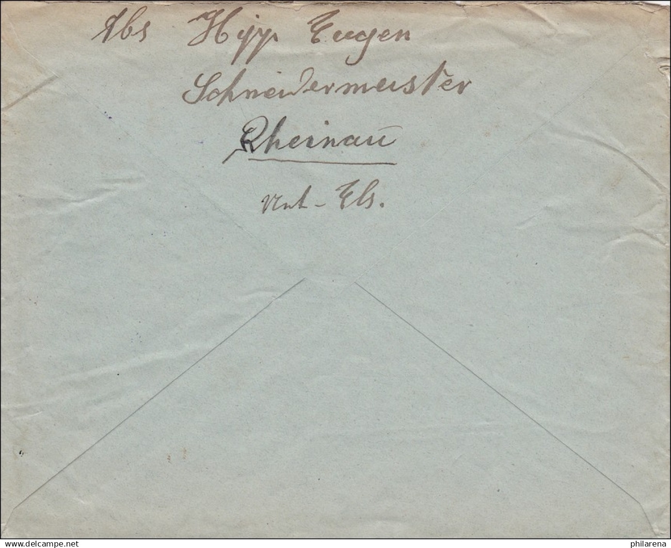 Elsass: Brief Aus Rheinau 1940 Nach Strassburg - Handelskammer - Ocupación 1938 – 45